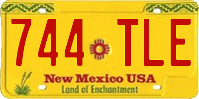 NM license plate 744TLE