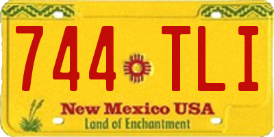 NM license plate 744TLI