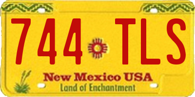 NM license plate 744TLS