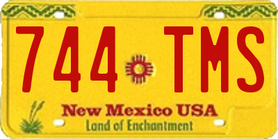 NM license plate 744TMS