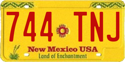 NM license plate 744TNJ