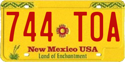 NM license plate 744TOA