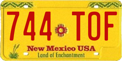 NM license plate 744TOF