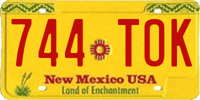 NM license plate 744TOK