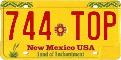 NM license plate 744TOP
