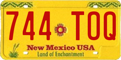 NM license plate 744TOQ