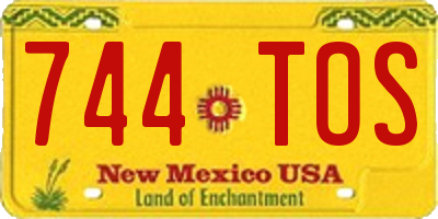 NM license plate 744TOS