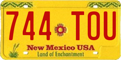 NM license plate 744TOU