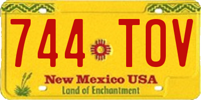 NM license plate 744TOV