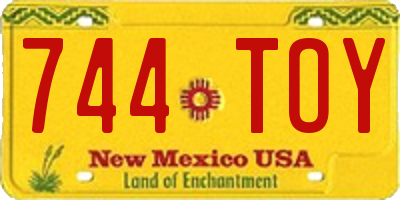 NM license plate 744TOY