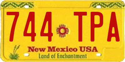 NM license plate 744TPA