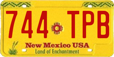 NM license plate 744TPB