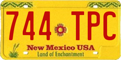 NM license plate 744TPC