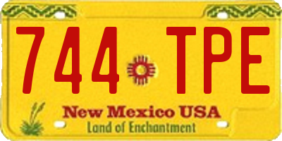 NM license plate 744TPE