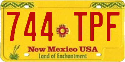 NM license plate 744TPF