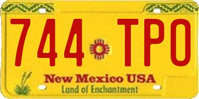 NM license plate 744TPO