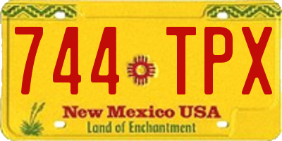 NM license plate 744TPX