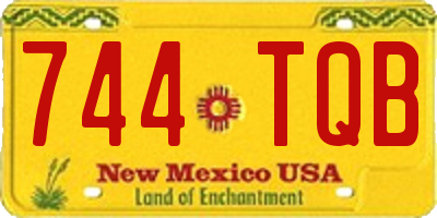 NM license plate 744TQB
