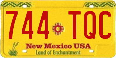NM license plate 744TQC