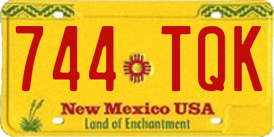 NM license plate 744TQK