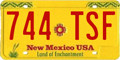 NM license plate 744TSF