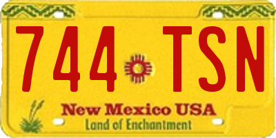 NM license plate 744TSN