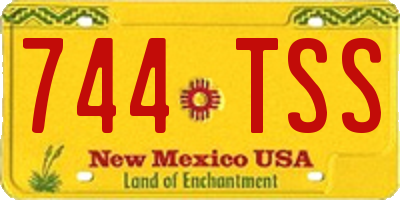 NM license plate 744TSS