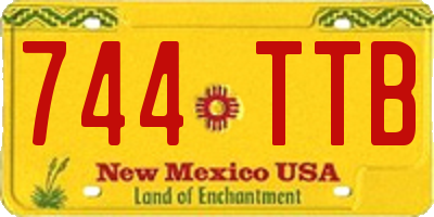 NM license plate 744TTB