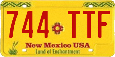 NM license plate 744TTF