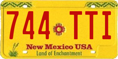 NM license plate 744TTI