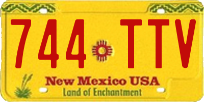 NM license plate 744TTV