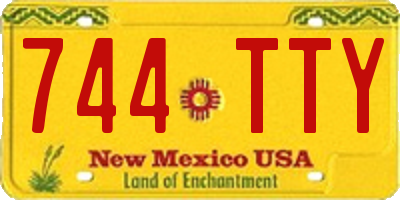 NM license plate 744TTY
