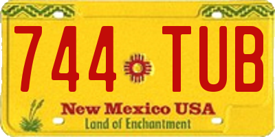 NM license plate 744TUB