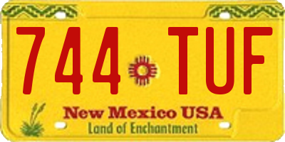 NM license plate 744TUF