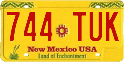 NM license plate 744TUK