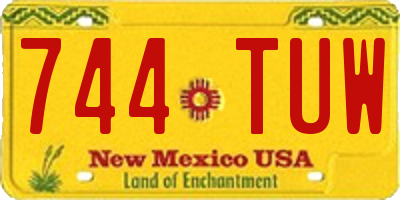 NM license plate 744TUW