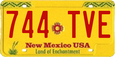 NM license plate 744TVE