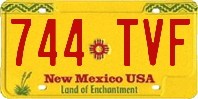 NM license plate 744TVF
