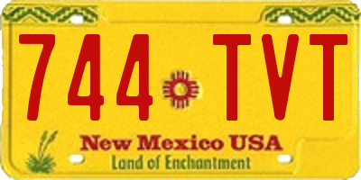 NM license plate 744TVT