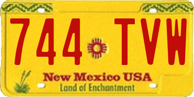 NM license plate 744TVW