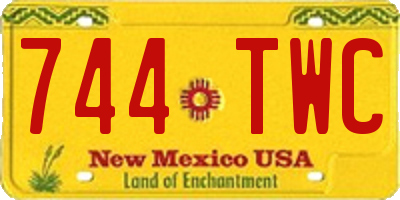 NM license plate 744TWC