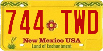NM license plate 744TWD