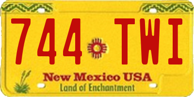 NM license plate 744TWI