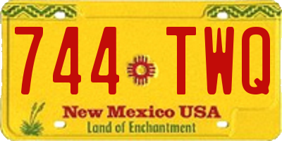 NM license plate 744TWQ