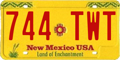 NM license plate 744TWT