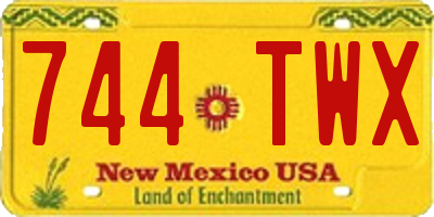 NM license plate 744TWX