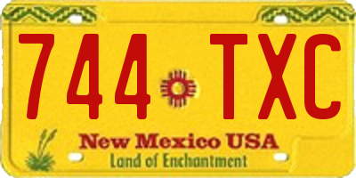 NM license plate 744TXC