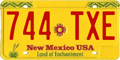 NM license plate 744TXE