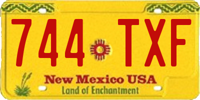 NM license plate 744TXF