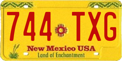 NM license plate 744TXG